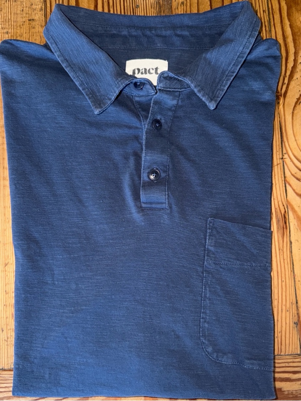 Pact Men's Navy short sleeve Polo Shirt with Chest Pocket-Xl